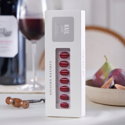 Merlot Red - Short Oval Nail On Press On Manicure