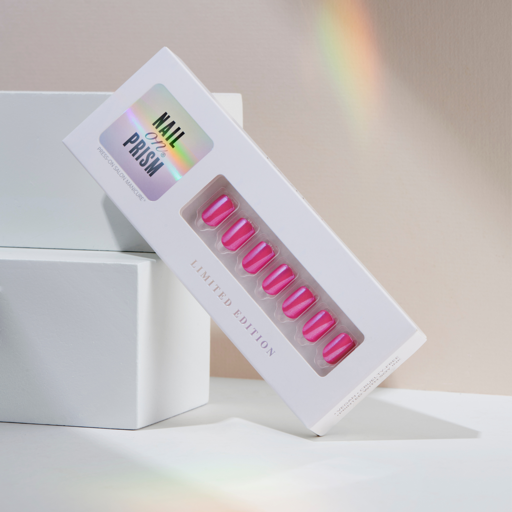 Exquisite - Short Squoval Chrome Prism Nail On Press On Manicure