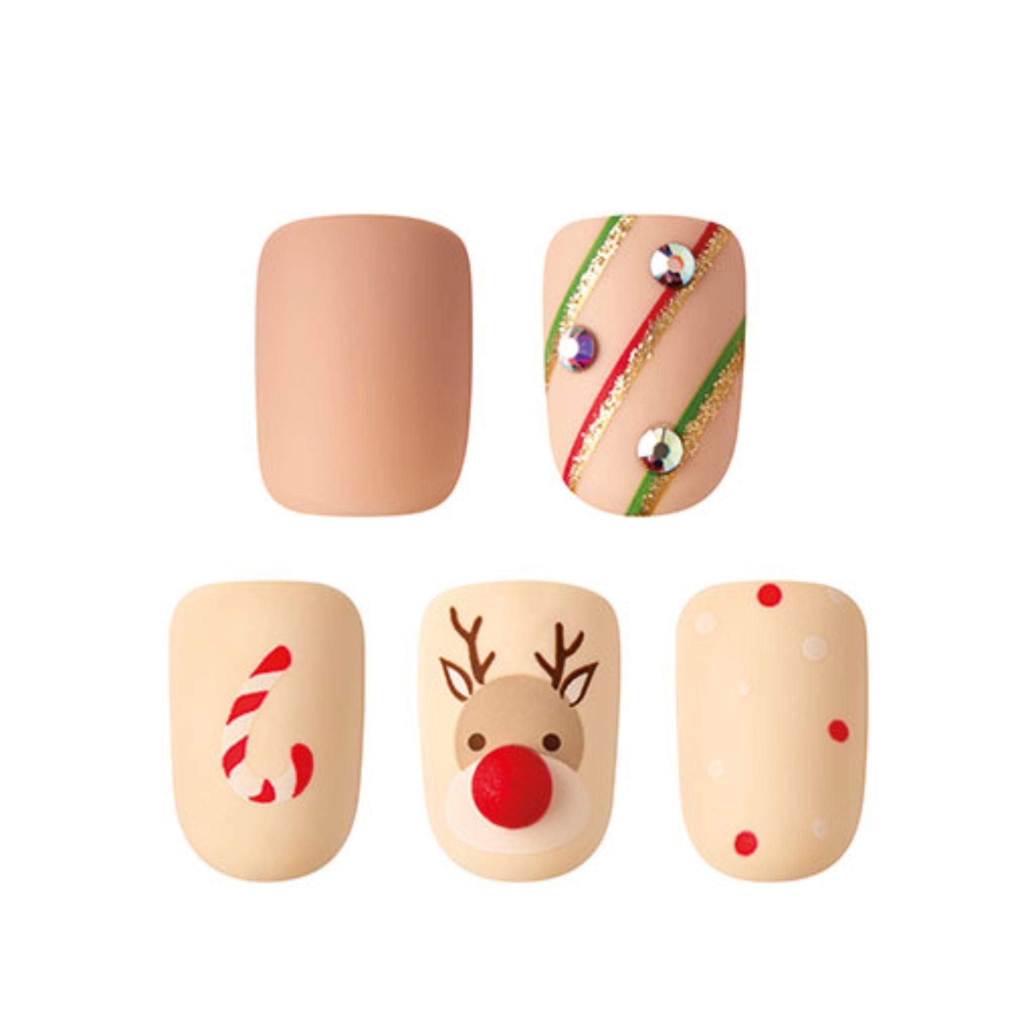 Red Nose - Squoval Nail On Press On Manicure