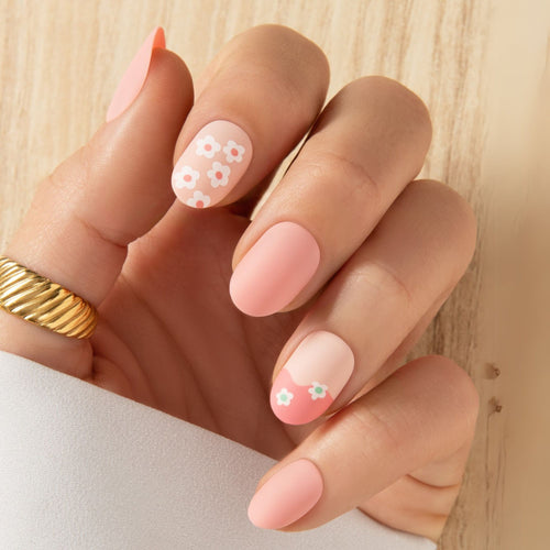Spring Blossom - Short Oval Press on Manicure