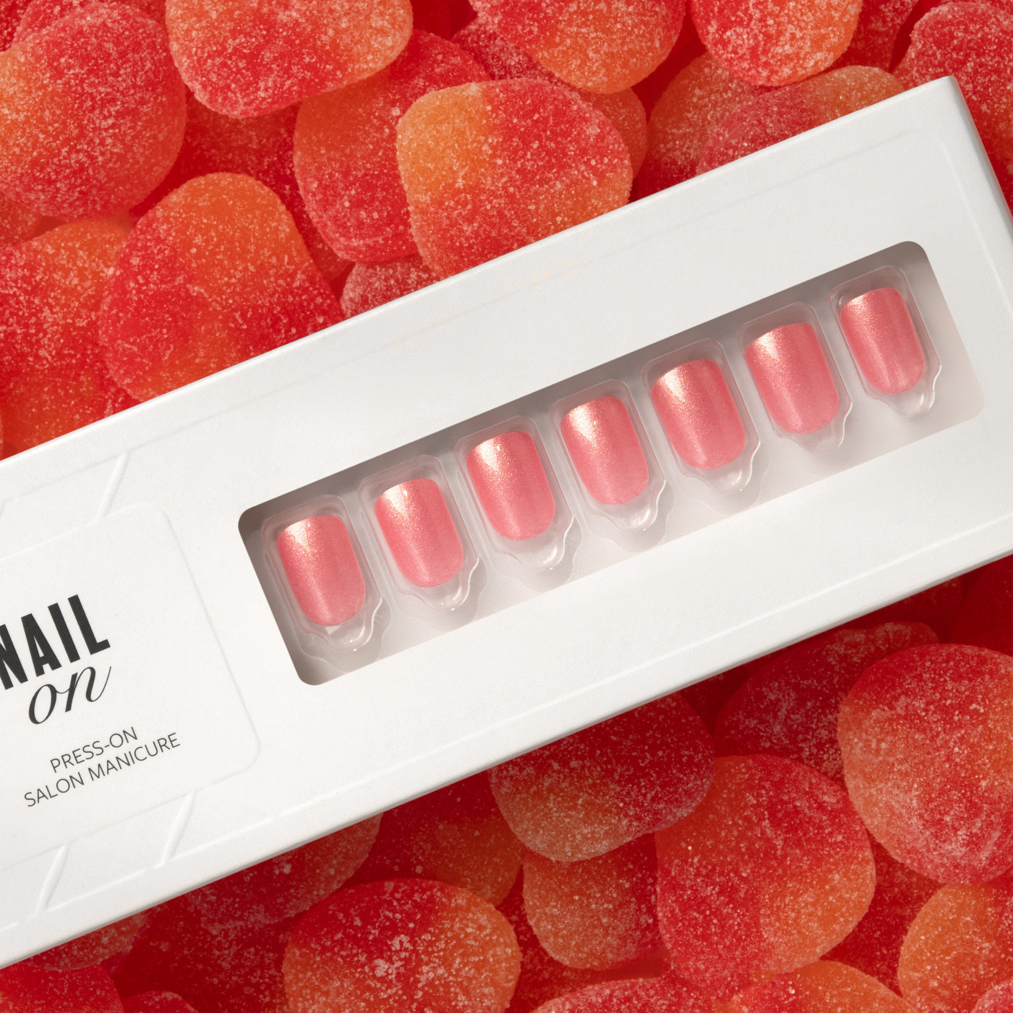 Dazzling Coral - Squoval Weekender Press On Manicure