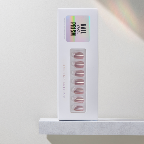 Ambivalent - Short Squoval Mirror Shine Prism Nail On Press On Manicure