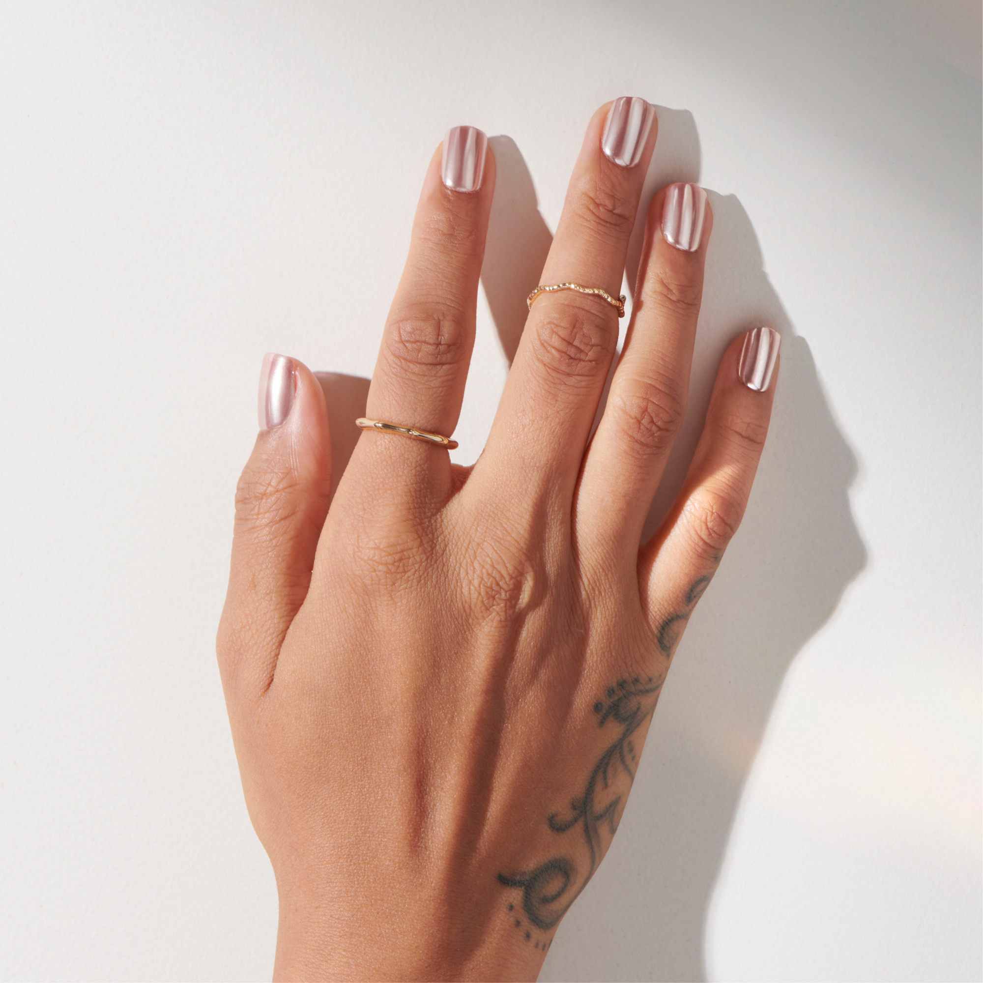 Ambivalent - Short Squoval Mirror Shine Prism Nail On Press On Manicure