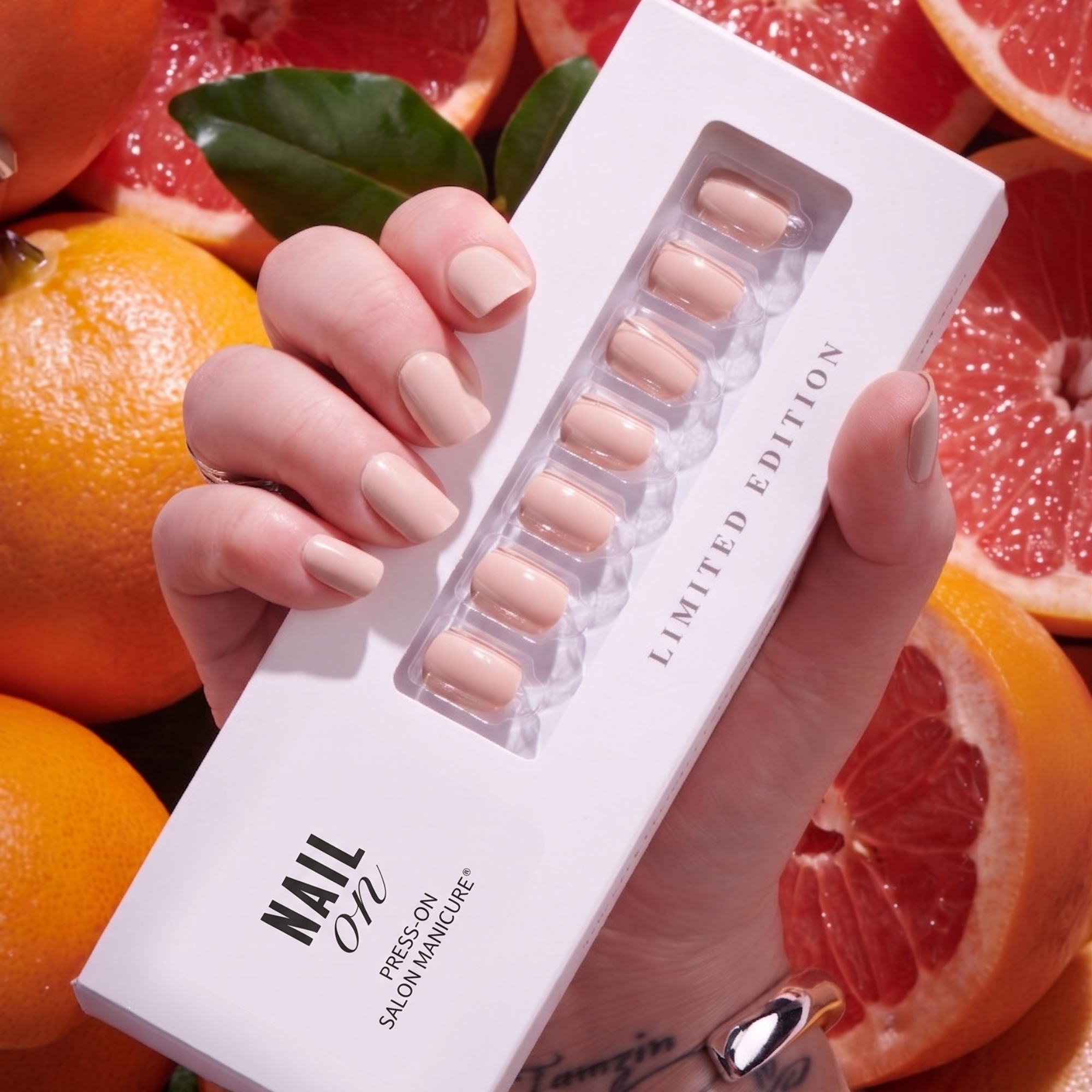 New & Improved Light Neutral - Squoval Press on Manicure