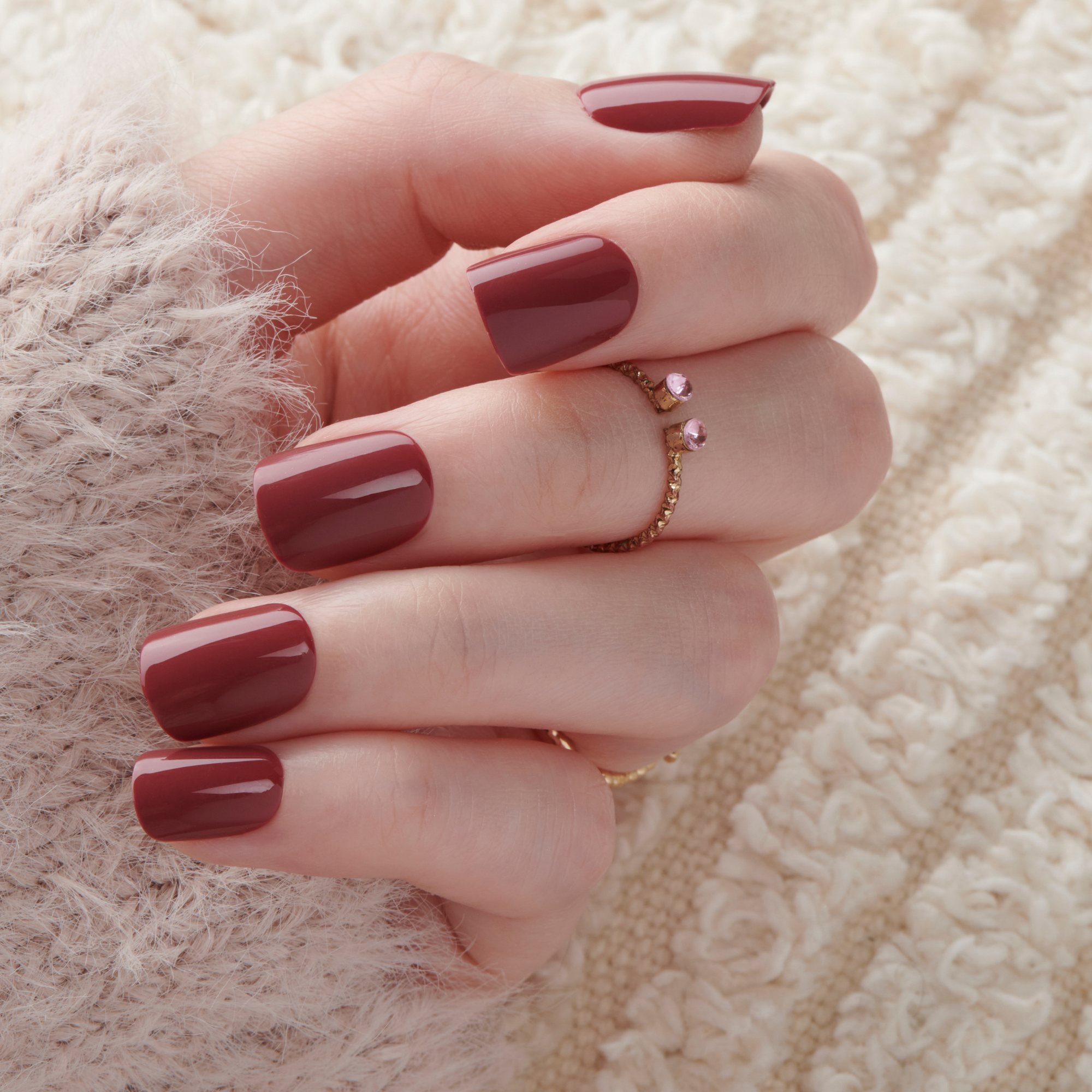 Chestnut Brown - Short Squoval Nail On Press On Manicure