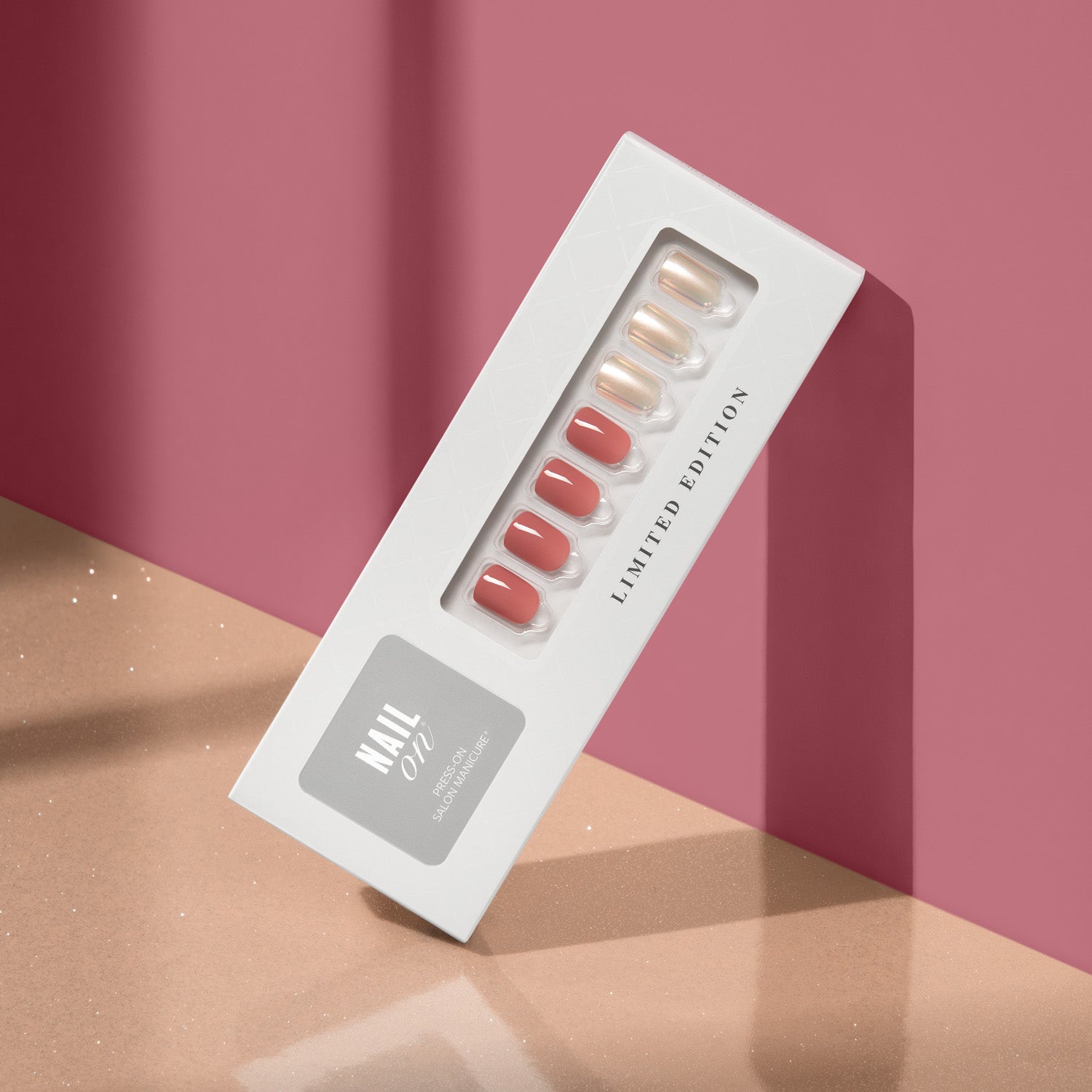 Pearly Rose - Short Squoval Nail On Press On Manicure