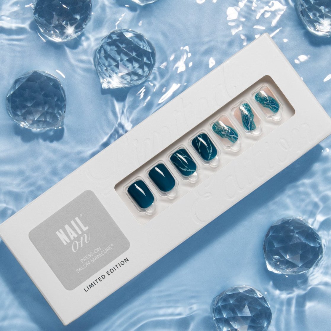 Blue Mist - Short Squoval Nail On Press On Manicure