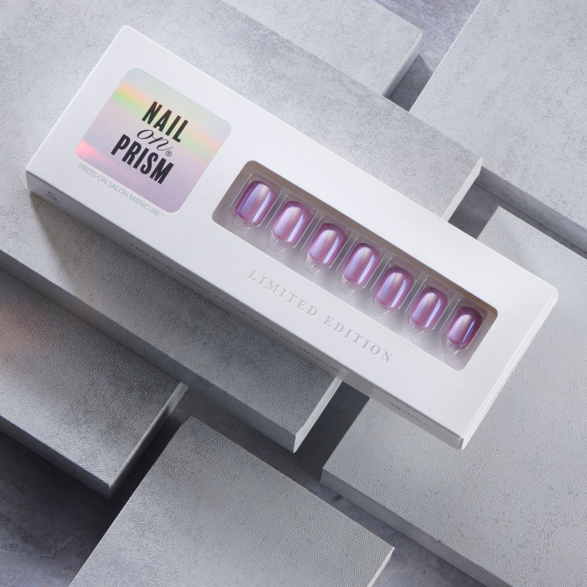 Mischievous - Short Squoval Mirror Prism Nail On Press On Manicure