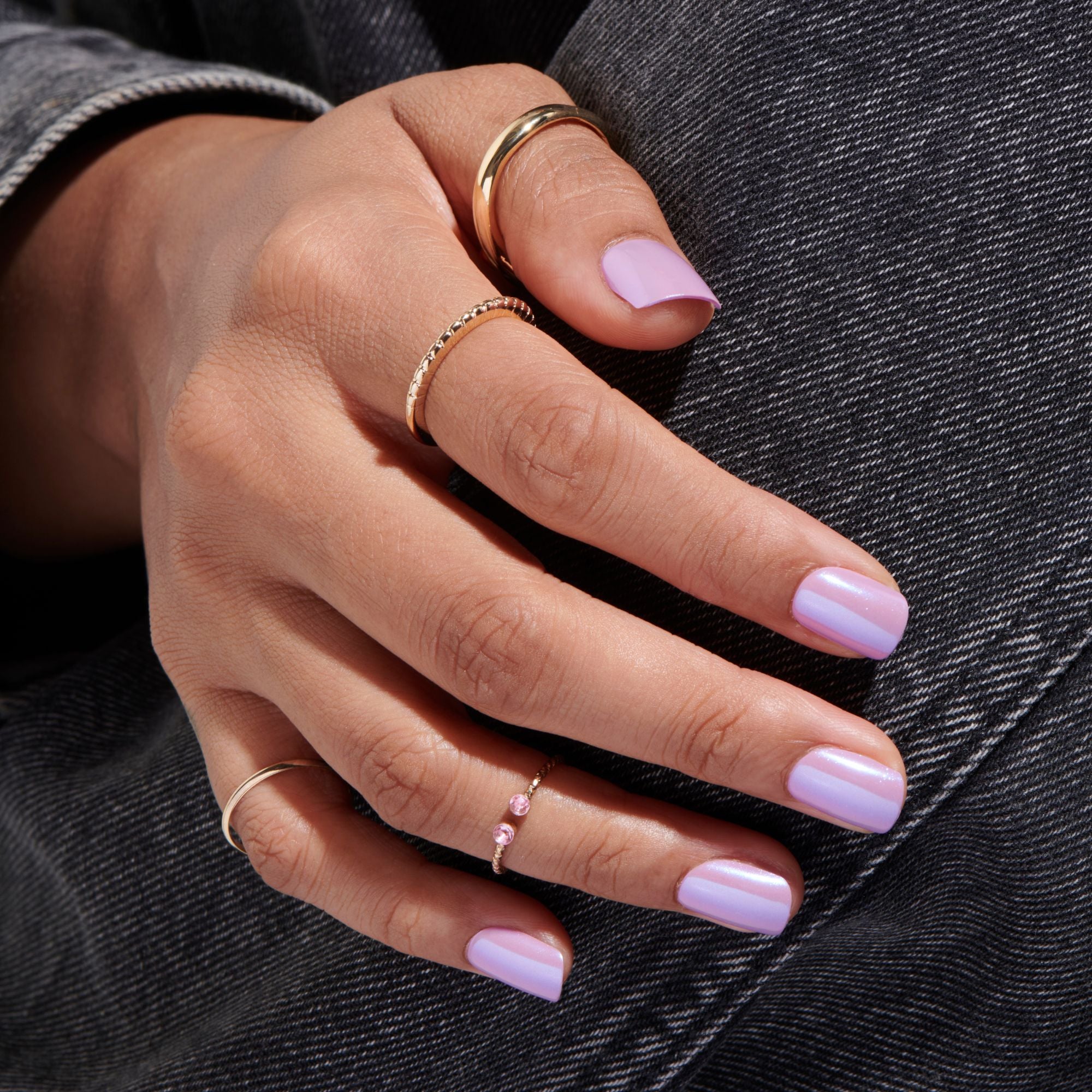 Mischievous - Short Squoval Mirror Prism Nail On Press On Manicure