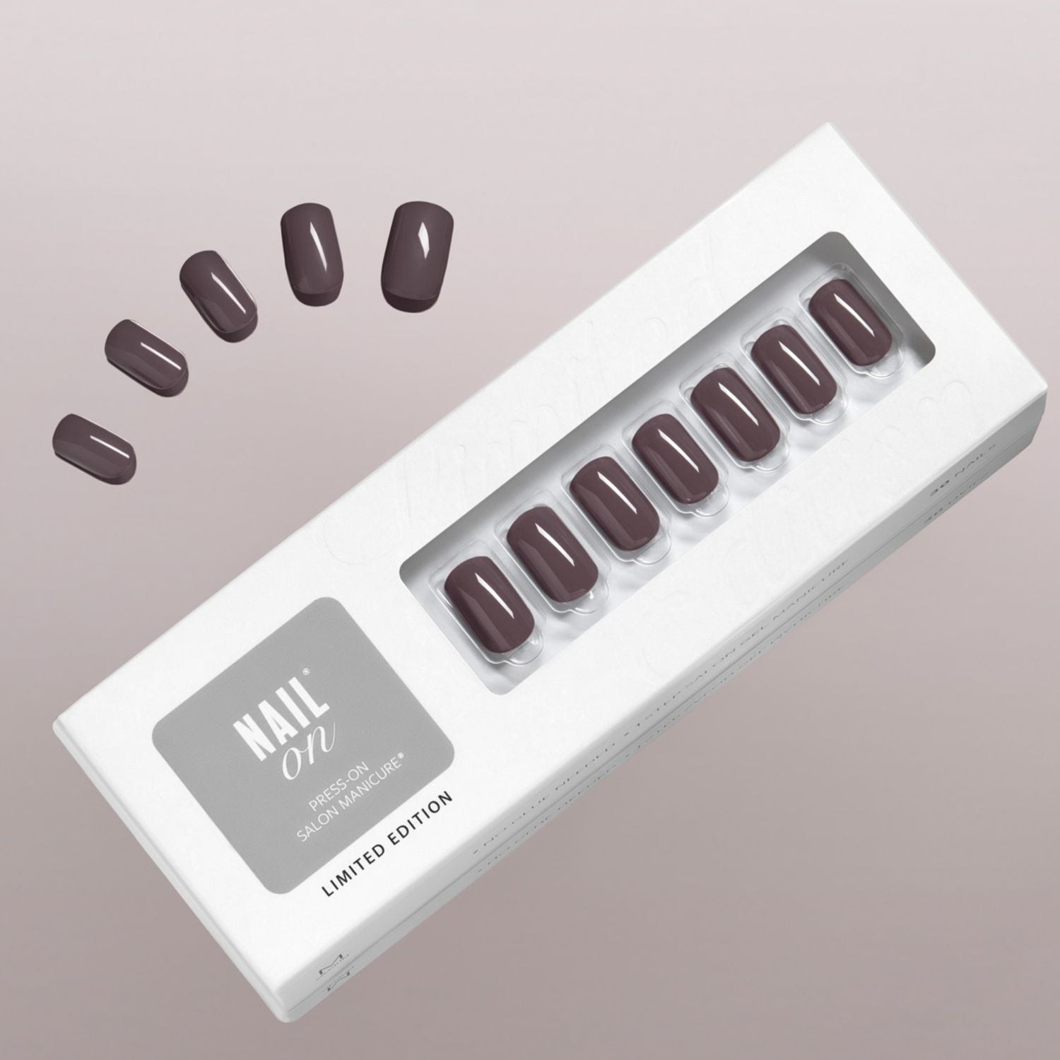 Cloudy Taupe - Medium Squoval Nail On Press On Manicure IE