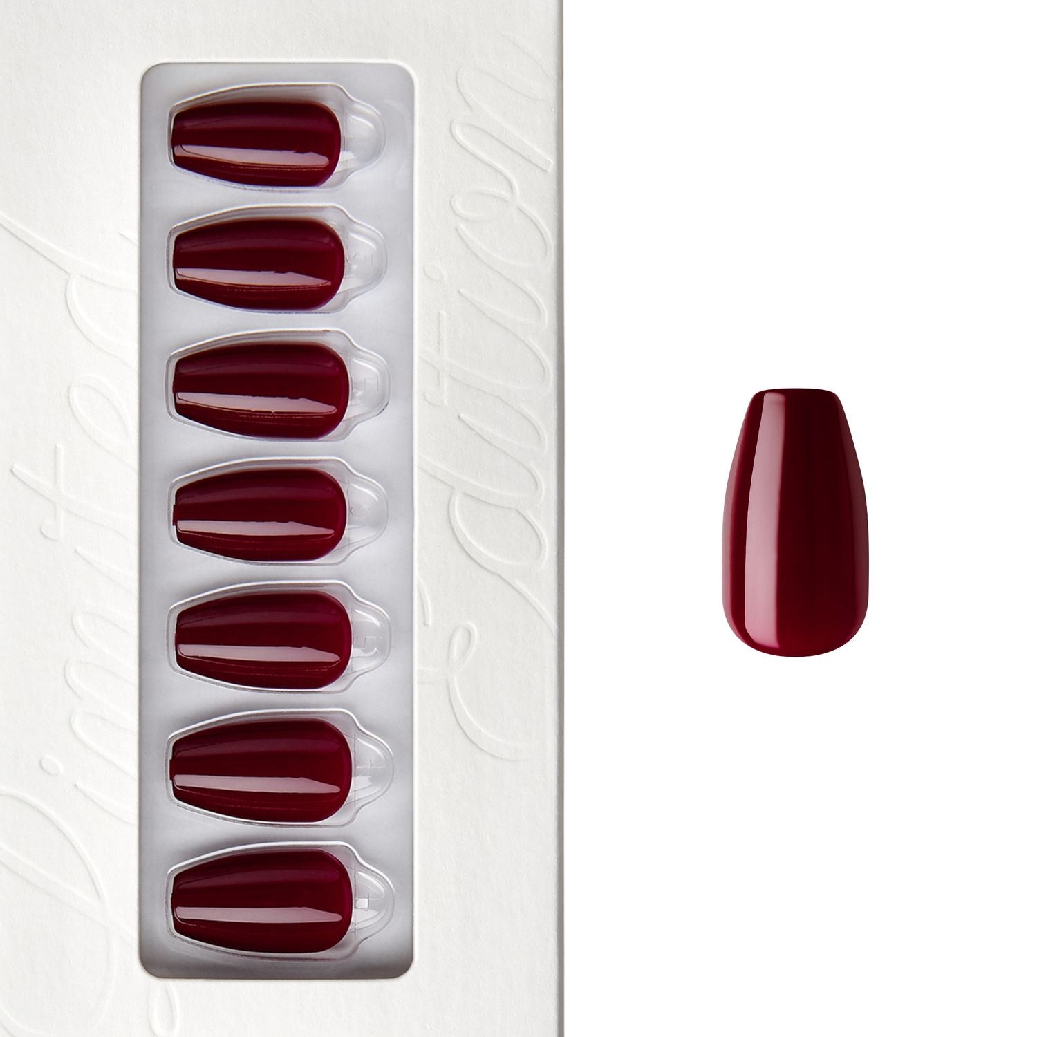 Red Vine - Medium Coffin Nail On Press On Manicure