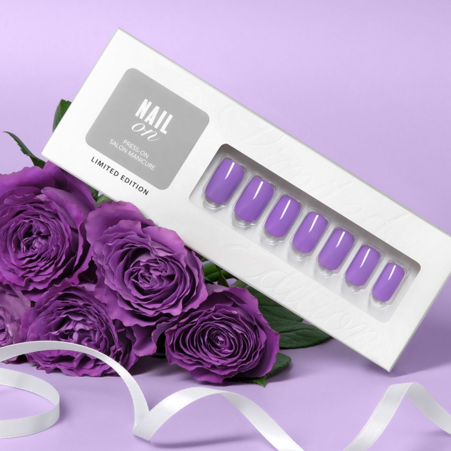 Spring Purple - Medium Squoval Nail On Press On Manicure