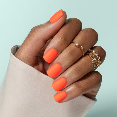 Blazing Orange - Squoval Weekender Press On Manicure