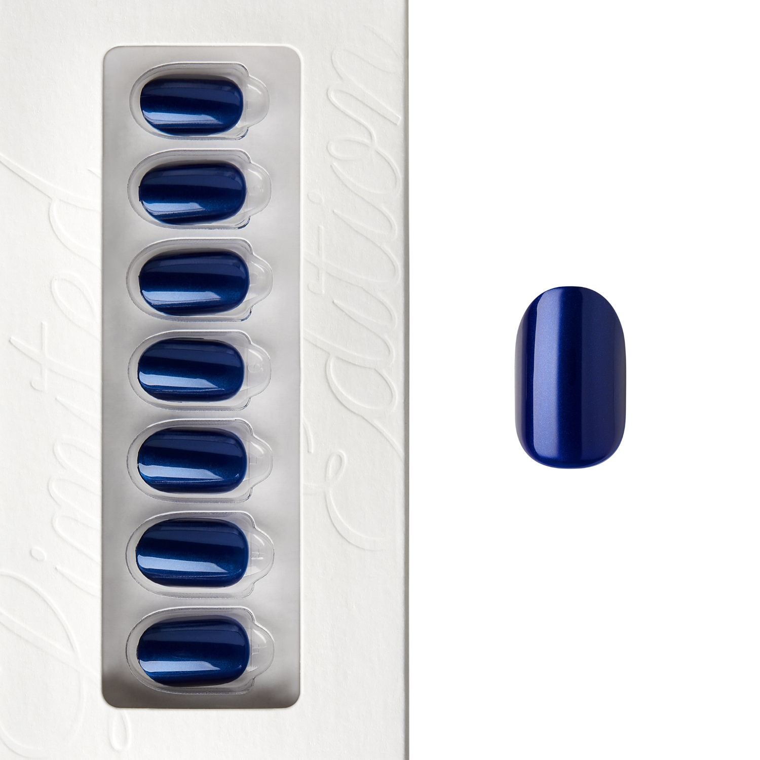 Rainy Blue - Short Oval Nail On Press On Manicure