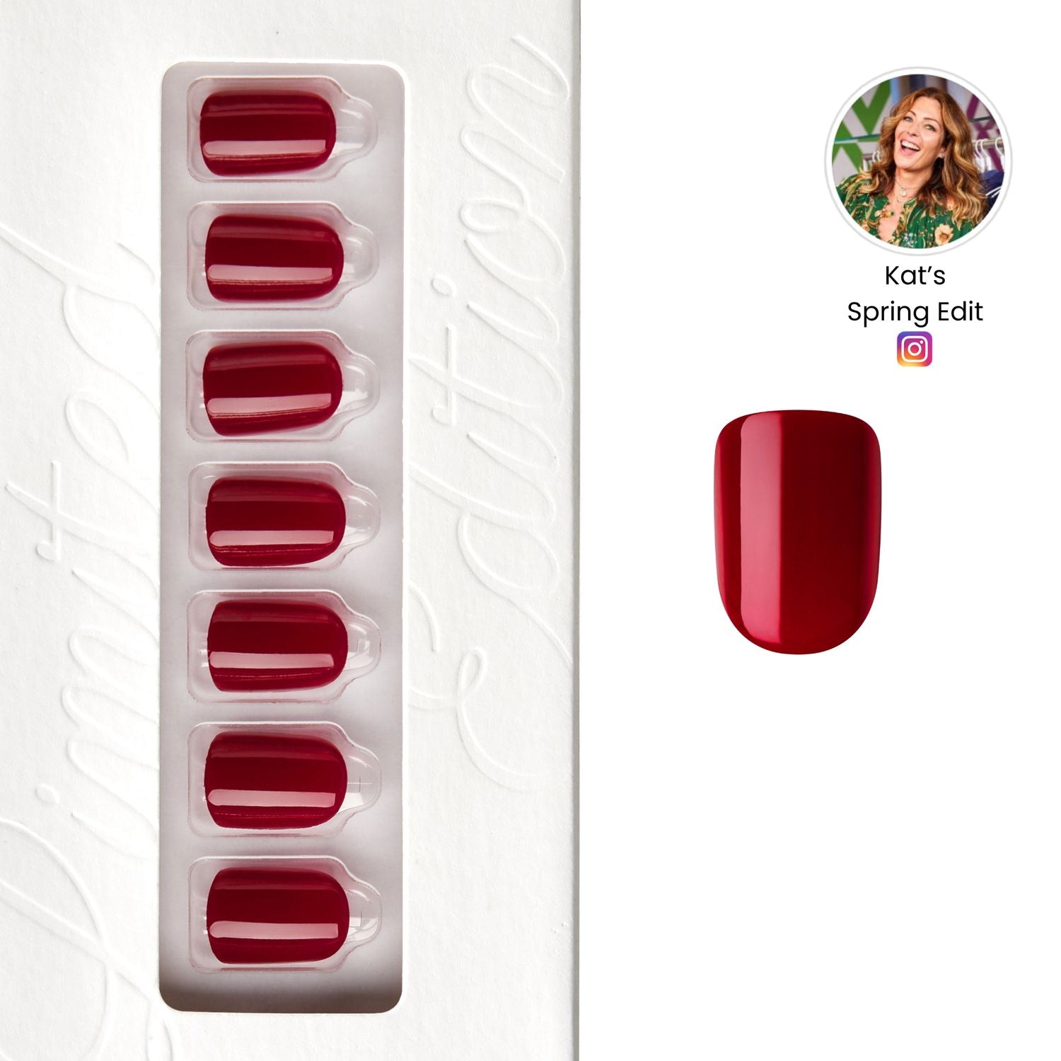 Flaming Red - Short Squoval Nail On Press On Manicure