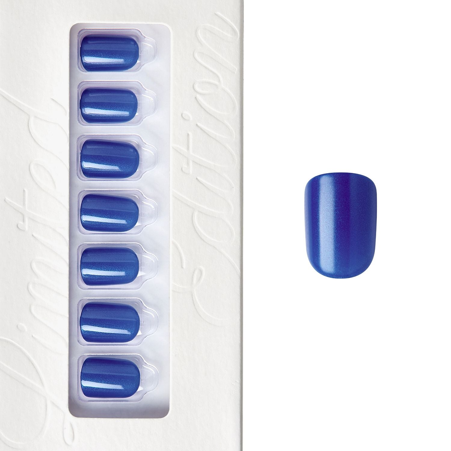 Glory Blue - Short Squoval Nail On Press On Manicure