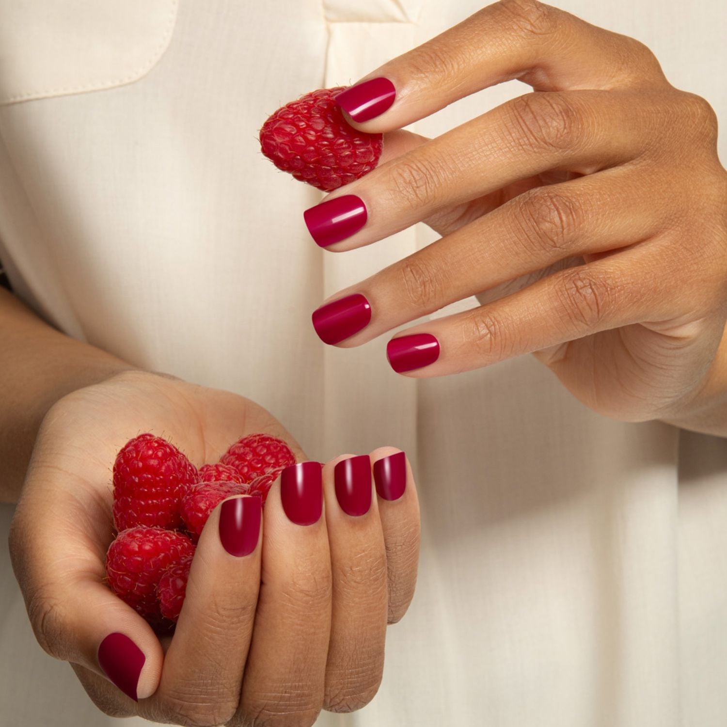 Fizzy Berry - Short Squoval Nail On Press On Manicure