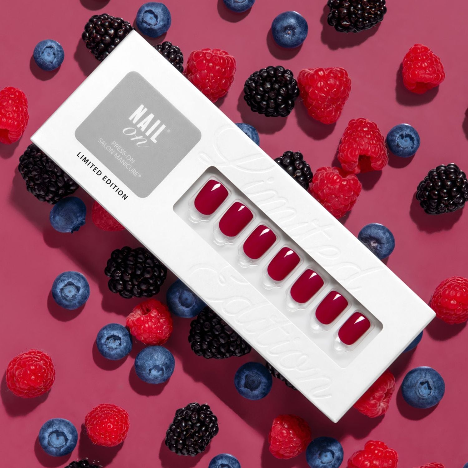 Fizzy Berry - Short Squoval Nail On Press On Manicure