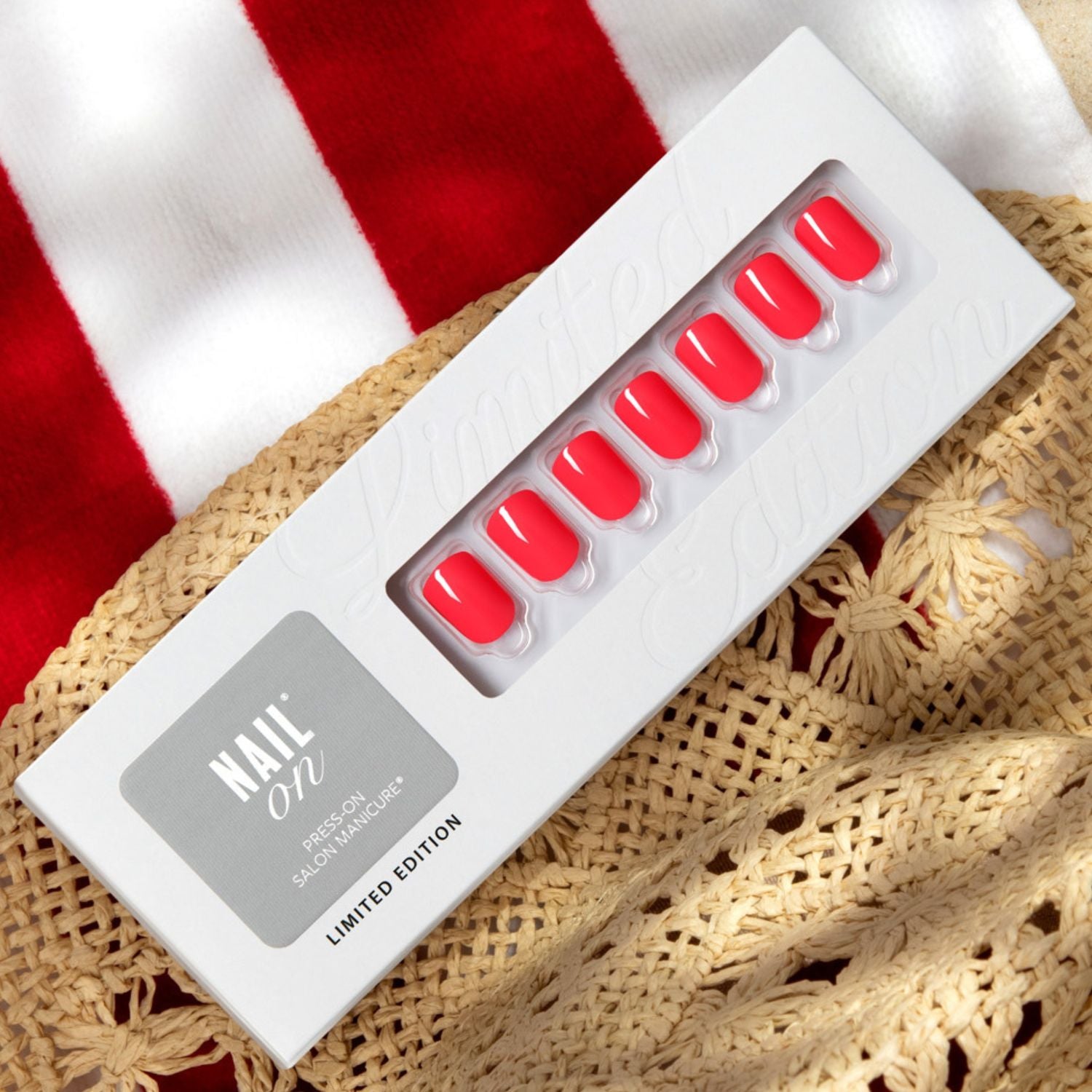 Bounce Coral - Short Squoval Nail On Press On Manicure