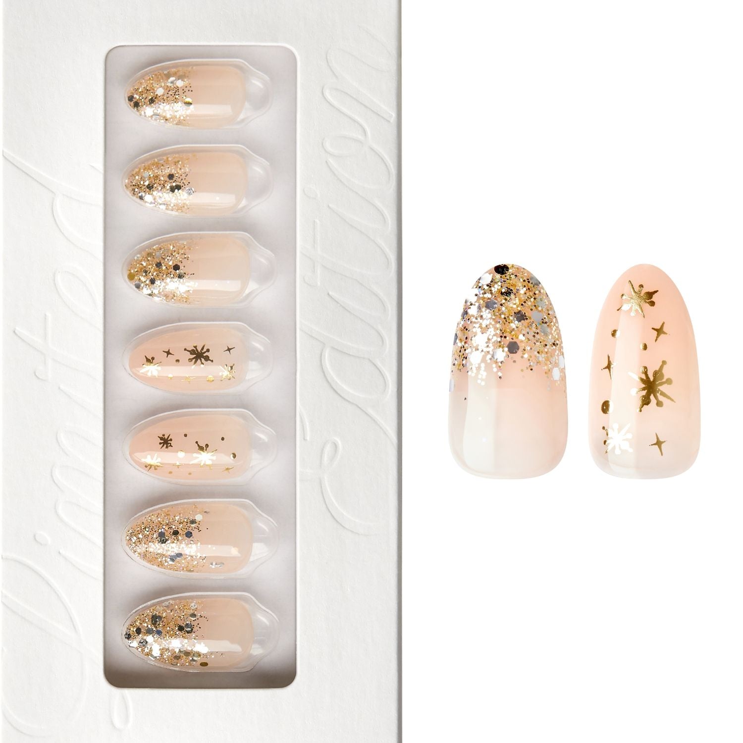 Sparkling Lights - Medium Almond Nail On Press On Manicure