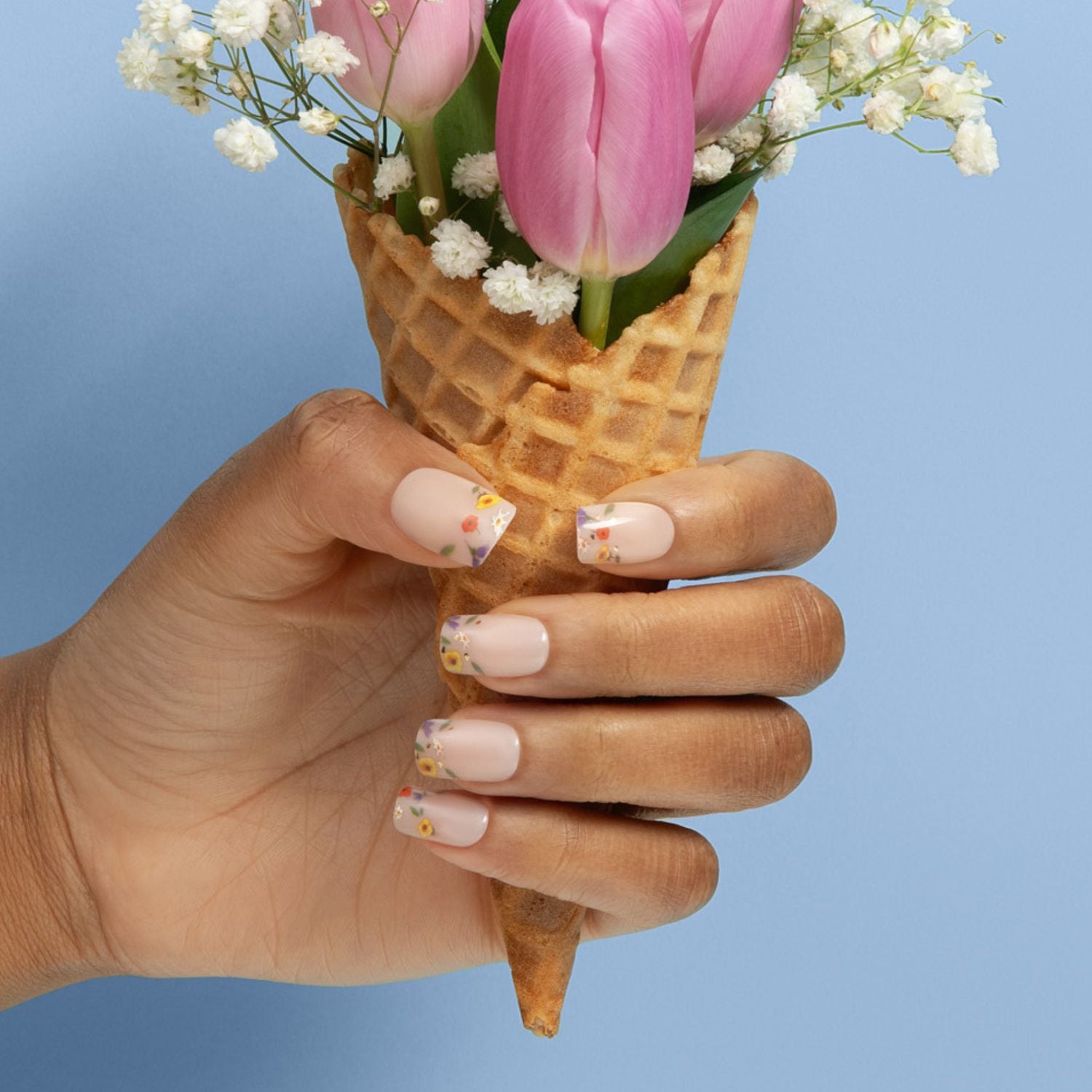 Once And Floral - Medium Squoval Nail On Press On Manicure