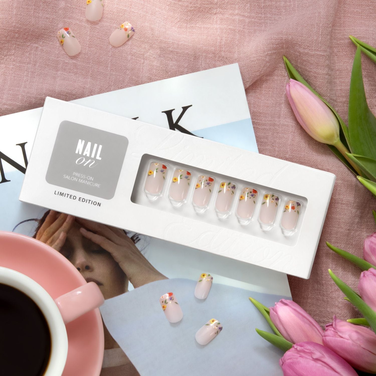 Once And Floral - Medium Squoval Nail On Press On Manicure