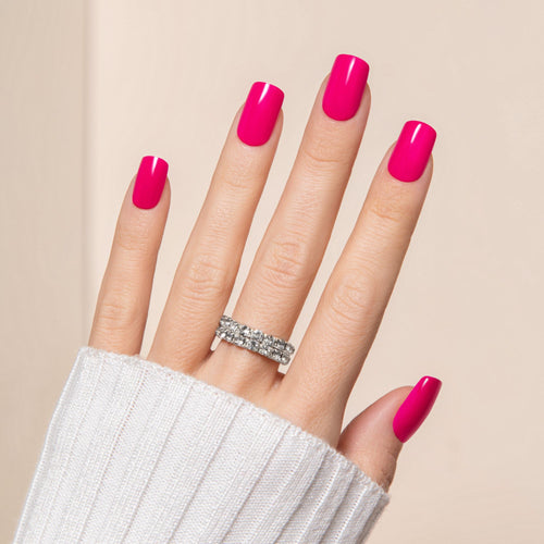 Positively Pink - Medium Squoval Press On Manicure