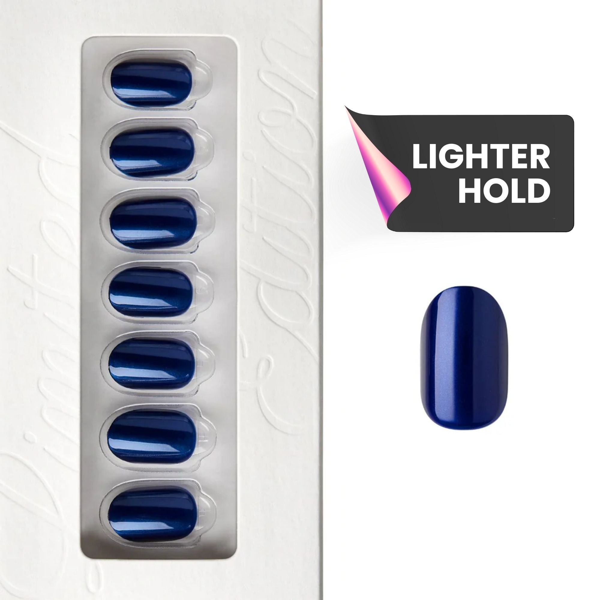 Rainy Blue - Oval Weekender Press On Manicure