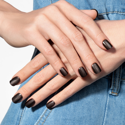 Space Black - Squoval Weekender Press On Manicure