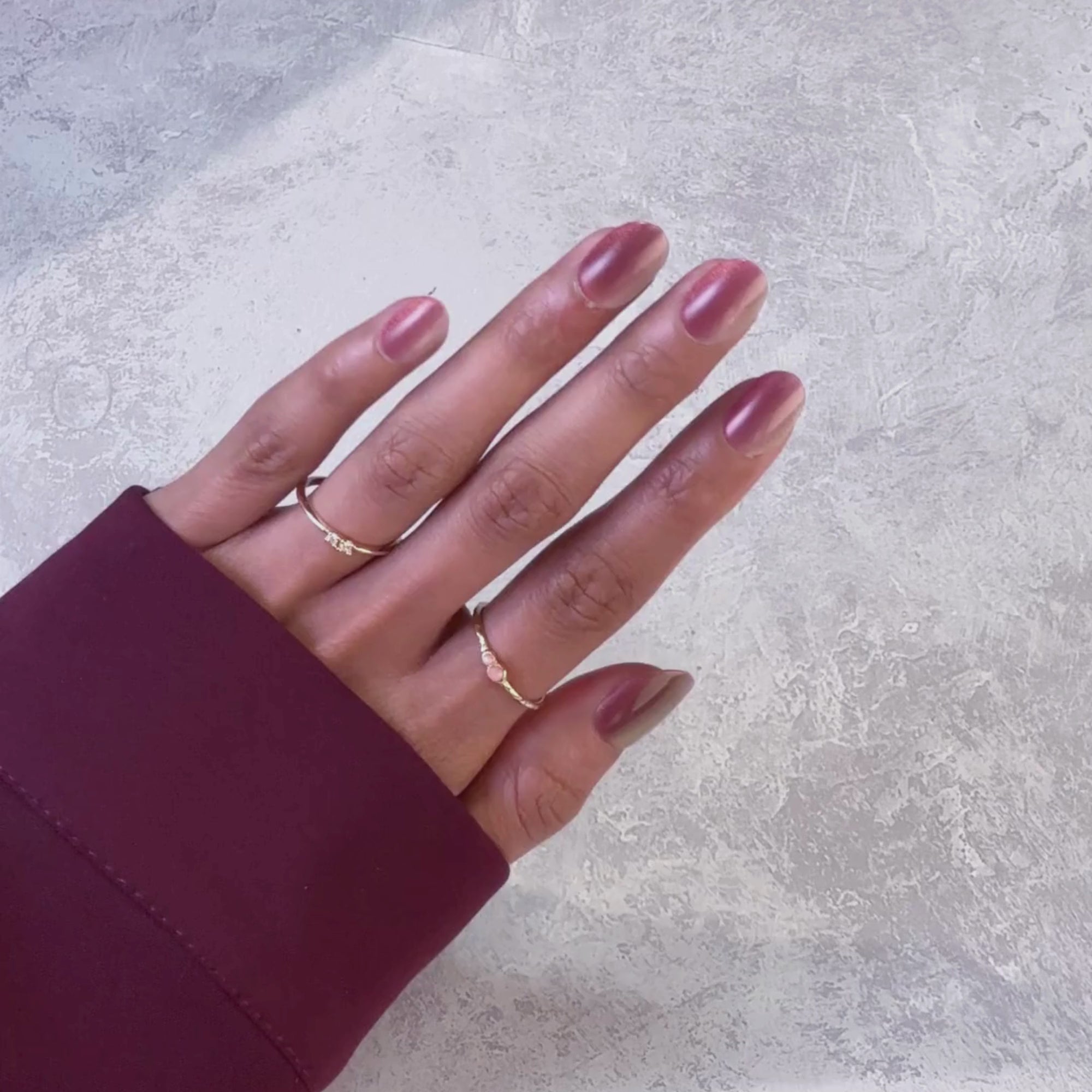Infatuated - Short Oval Cat Eye Prism Nail On Press On Manicure