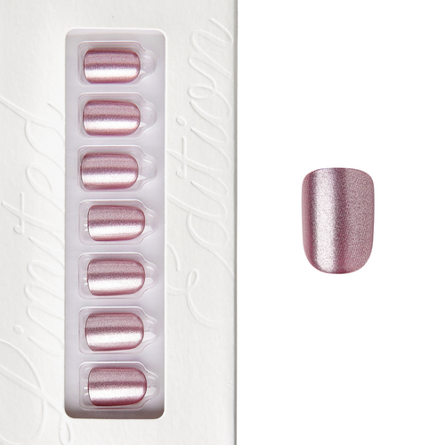 Sunshiny Pink - Short Squoval Nail On Press On Manicure with Charity Donation