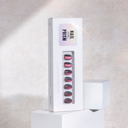 Charming - Short Oval Cat Eye Prism Nail On Press On Manicure