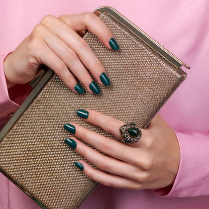 Bewitched Green - Short Oval Nail On Press On Manicure