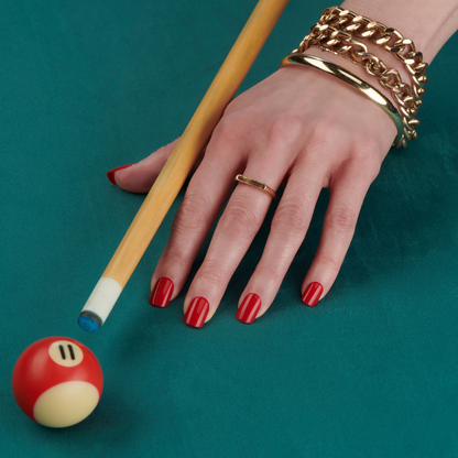 New &amp; Improved Ruby Red - Squoval Press On Manicure
