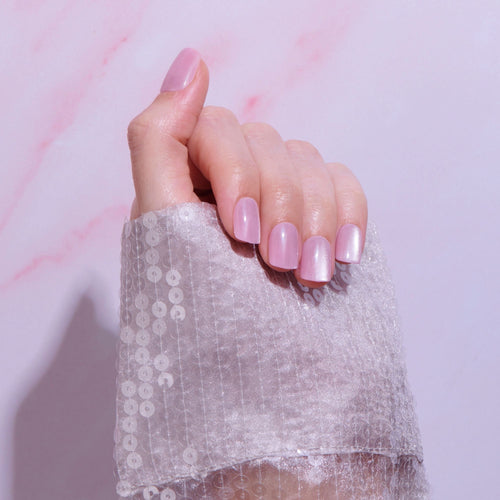 Pink Glamour - Short Squoval Cat Eye Prism Nail On Press On Manicure