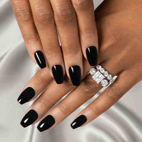 Perfect Black - Coffin Weekender Press on Manicure