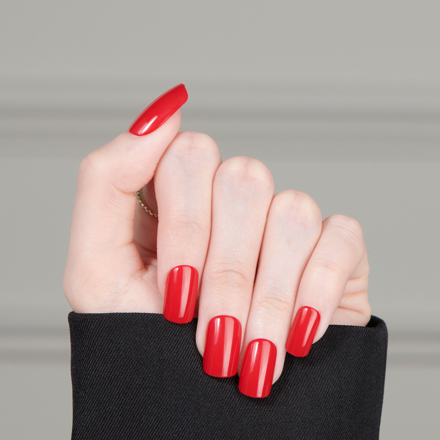 Scarlet Red - Medium Squoval Nail On Press On Manicure