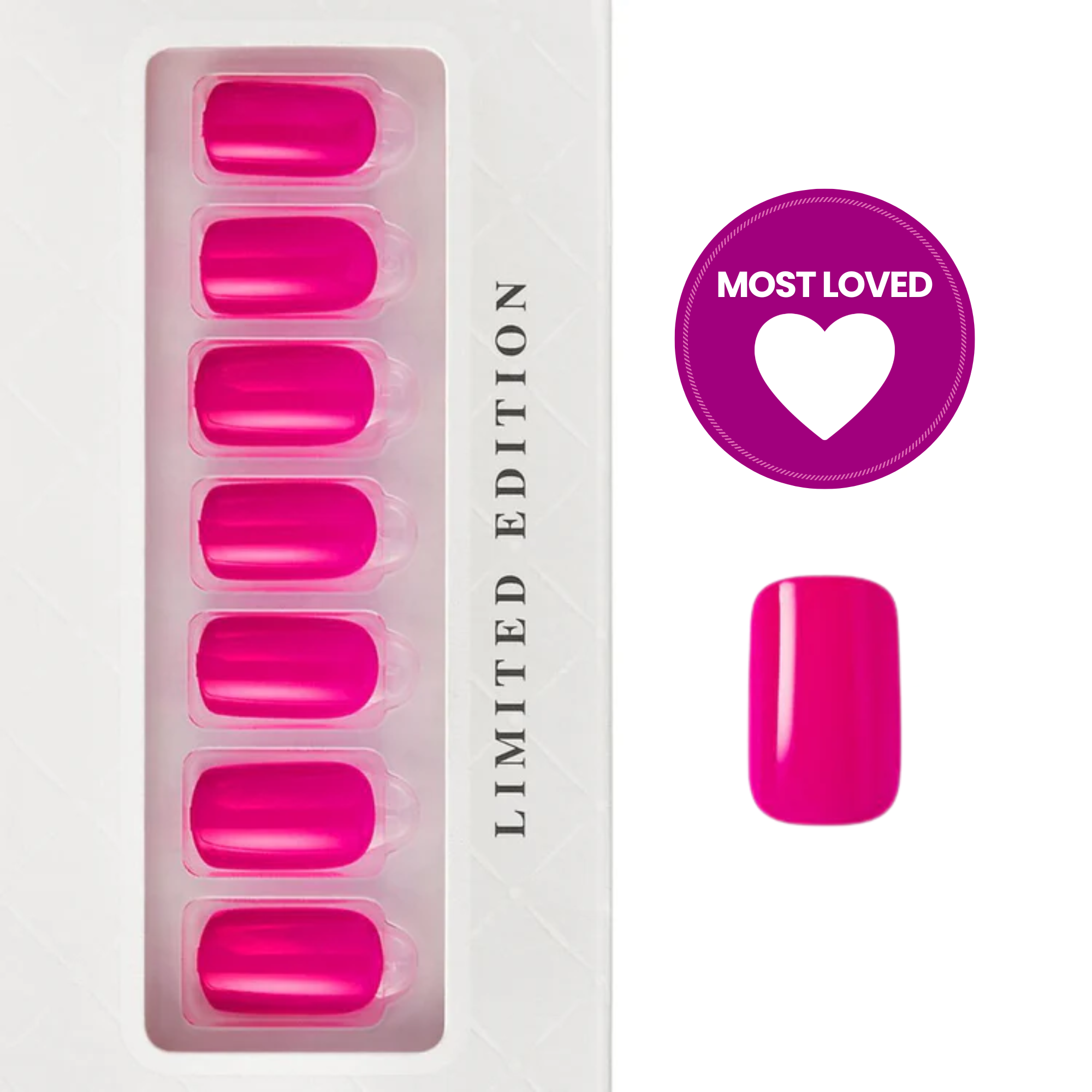 Positively Pink - Medium Squoval Press On Manicure