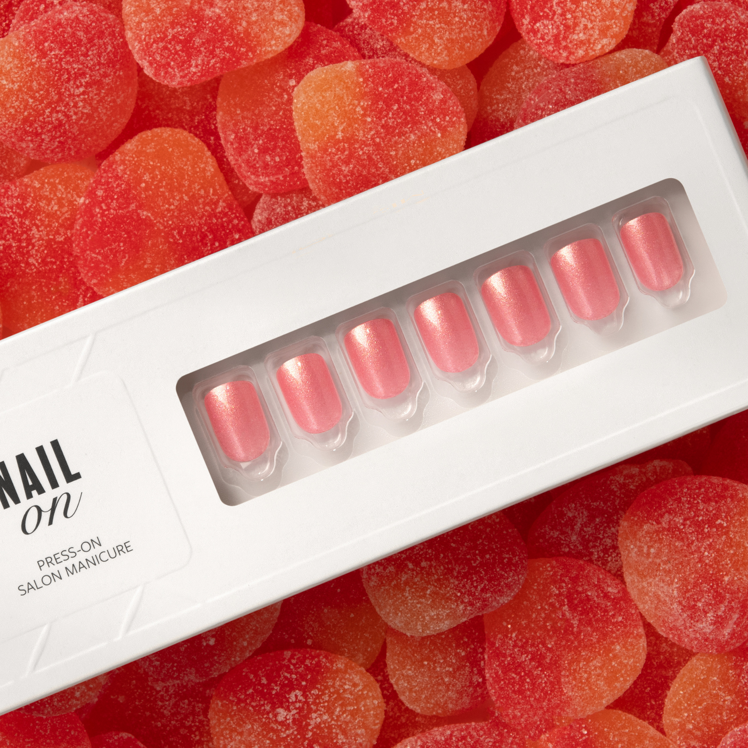 Dazzling Coral - Squoval Weekender Press On Manicure