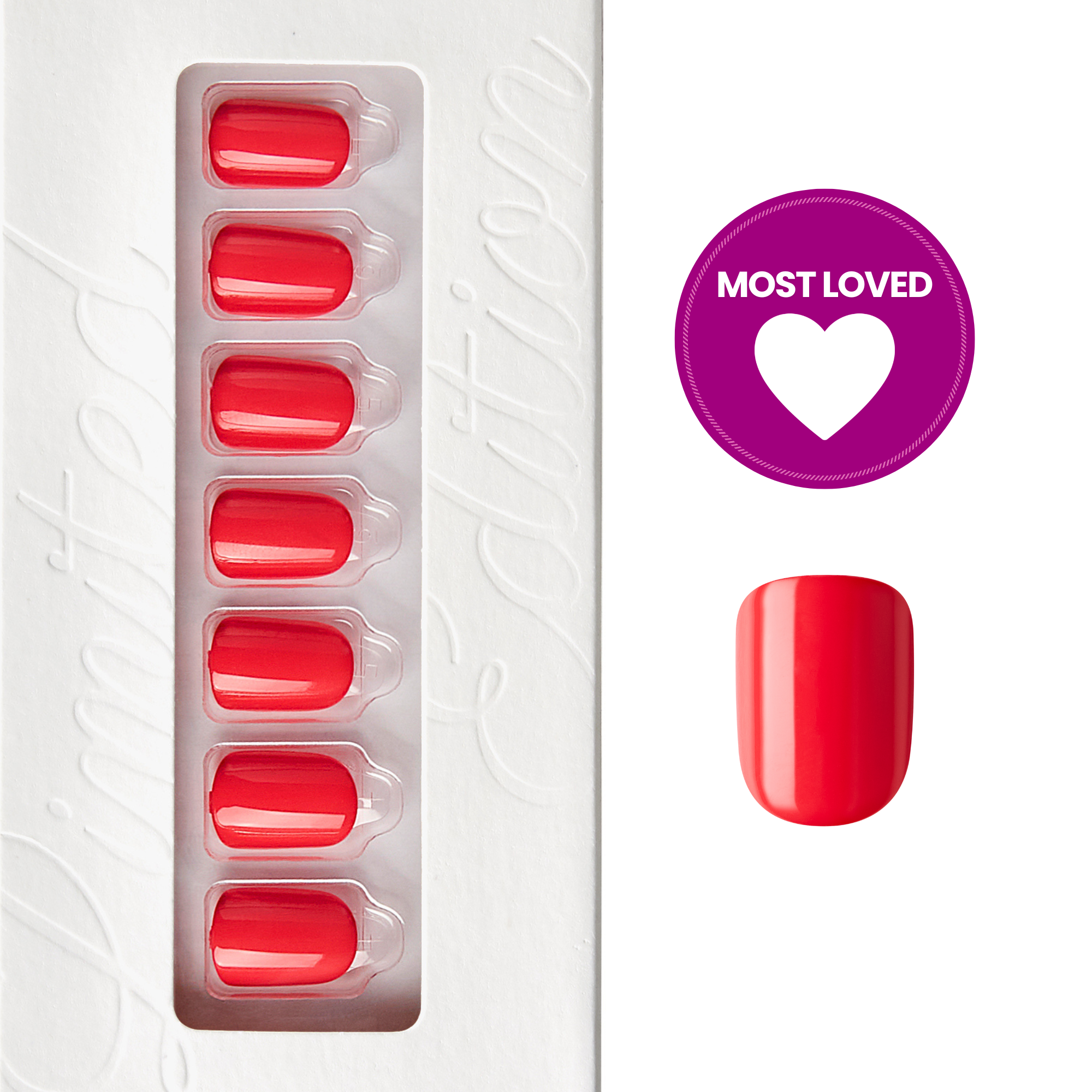 Bounce Coral - Short Squoval Nail On Press On Manicure