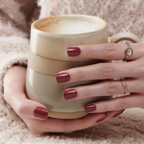 Chestnut Brown -  Short Squoval Nail On Press On Manicure