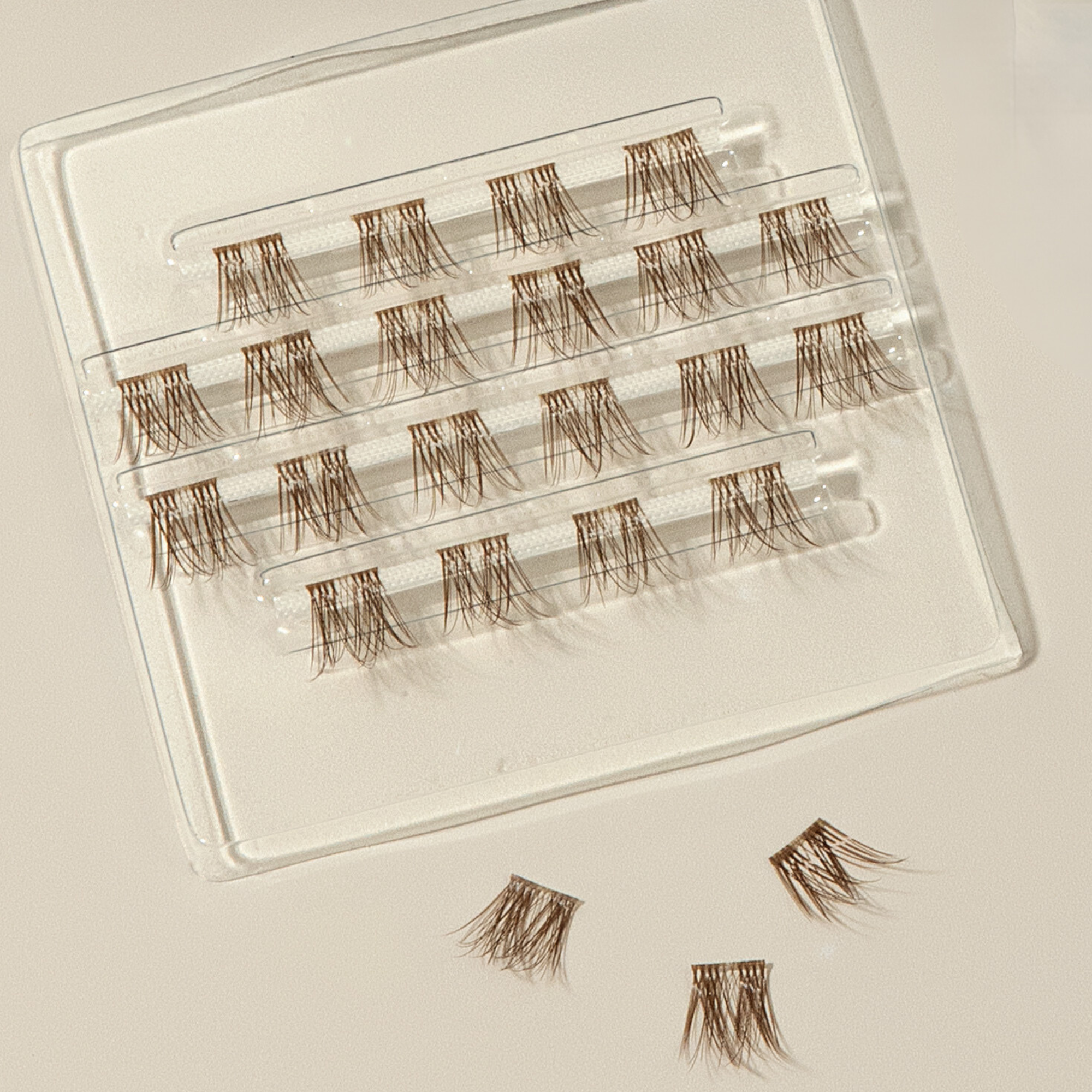 Brown C Curl Lash Up Clusters 10mm