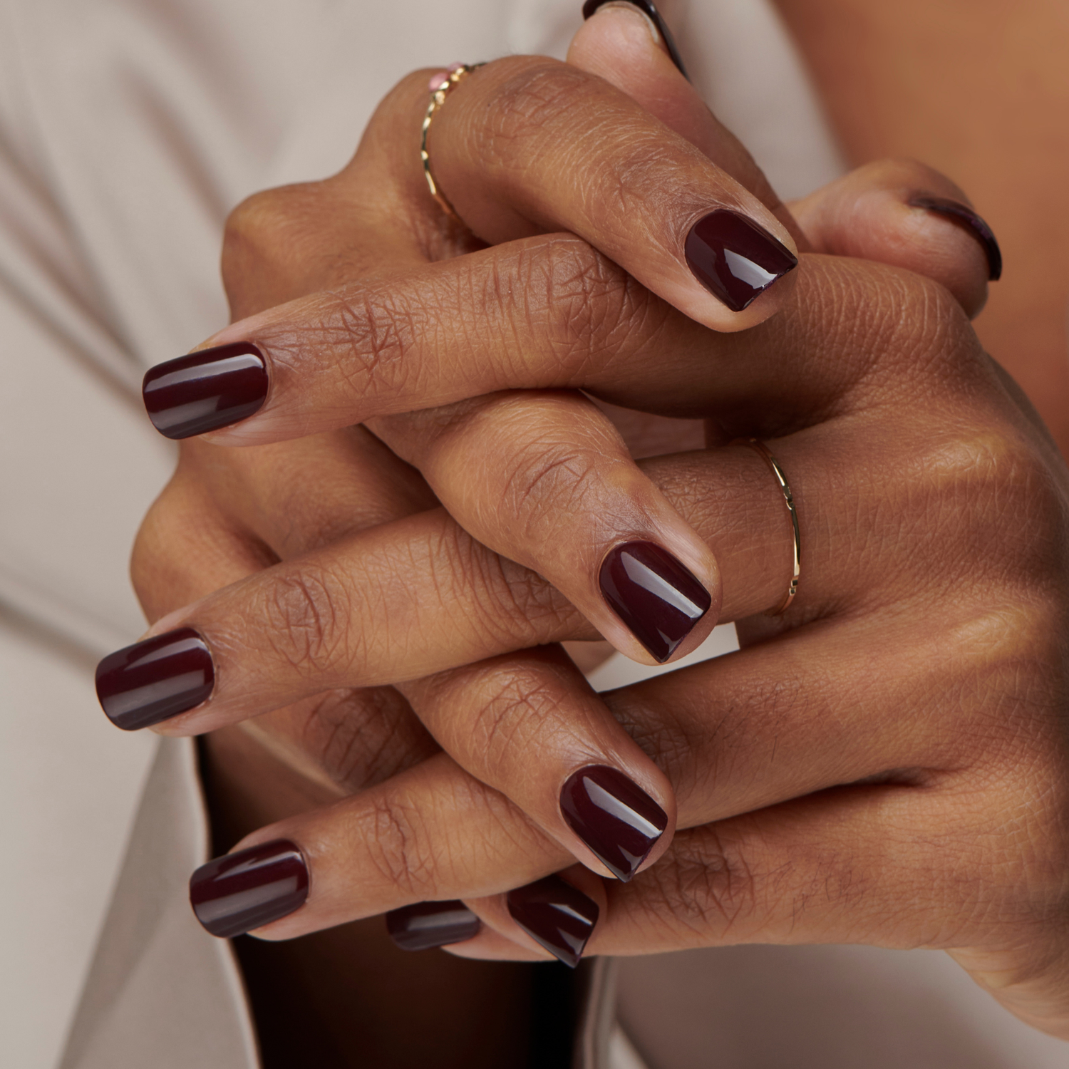 Dark Cherry - Short Squoval Nail On Press On Manicure