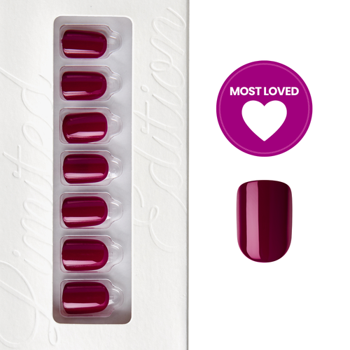 Fizzy Berry - Short Squoval Nail On Press On Manicure