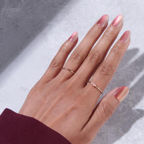 Infatuated - Short Oval Cat Eye Prism Nail On Press On Manicure