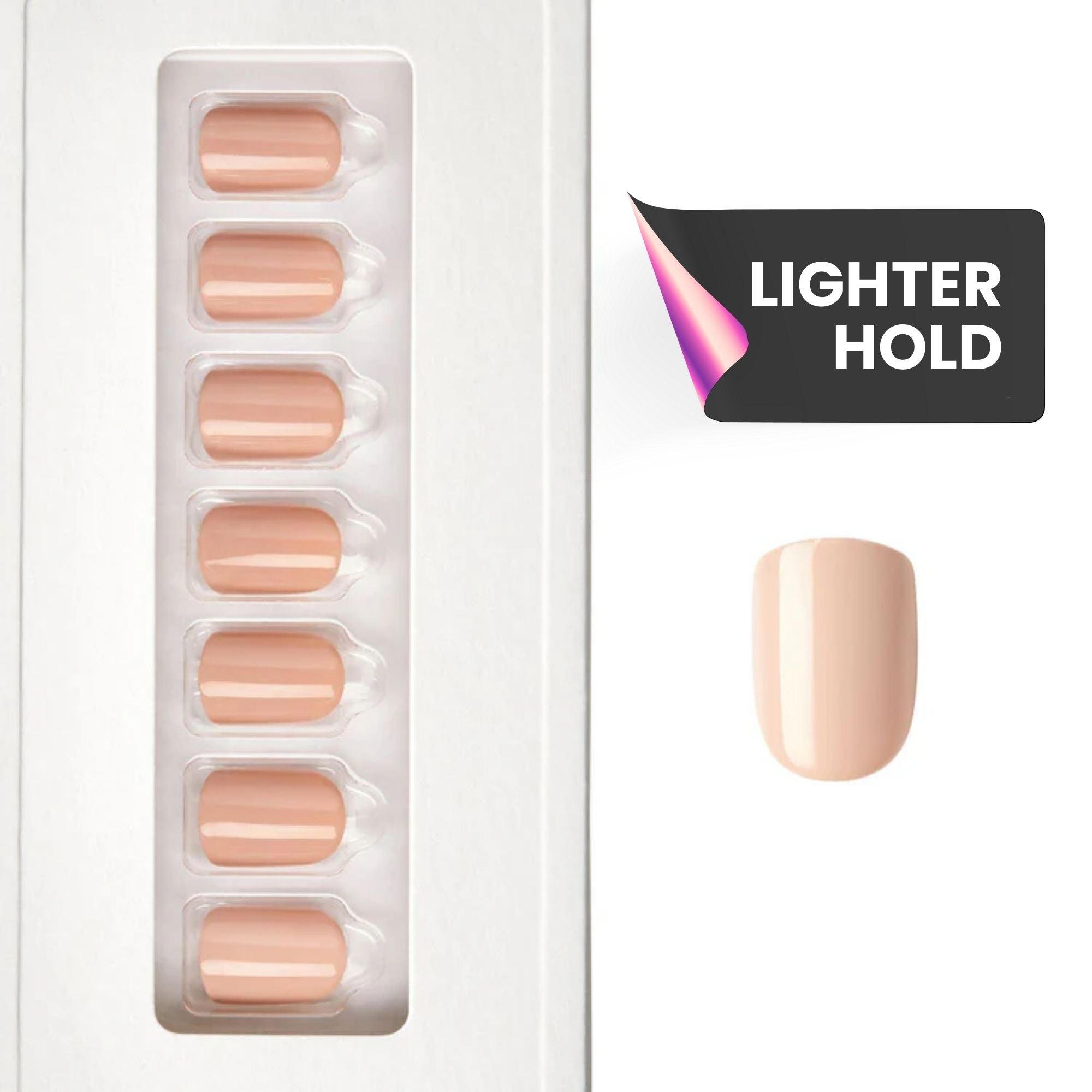 Light Neutral - Squoval Weekender Press on Manicure