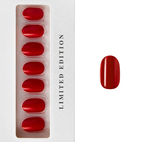 Lipstick Red - Short Oval Nail On Press On Manicure