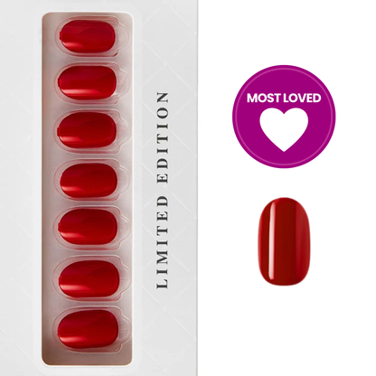 Lipstick Red - Short Oval Nail On Press On Manicure