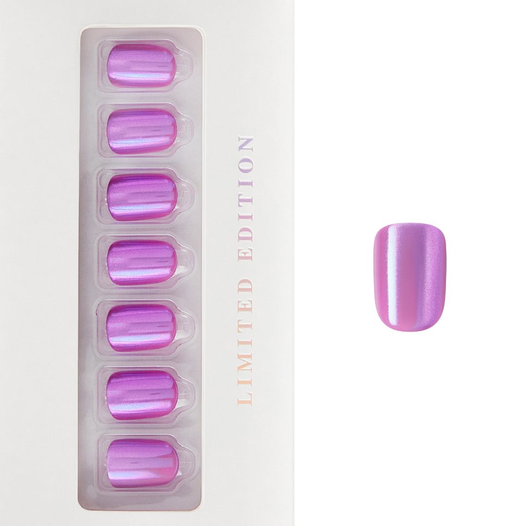 Mischievous - Short Squoval Mirror Prism Nail On Press On Manicure
