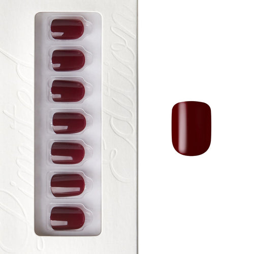 Dark Cherry - Short Squoval Nail On Press On Manicure